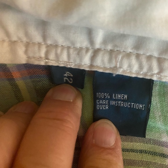 Polo by Ralph Lauren 100% Linen Skater Golf Shorts Green Plaid Plus Size M42 - Picture 5 of 15